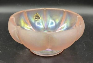 Stunning Fenton 75th Anniversary Pink Iridescent Stretch Glass Rose Bowl 6.5" D - Picture 1 of 7