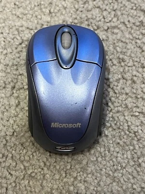 Microsoft Wireless usb Mobile Mouse Blue Tested Works. Microsoft 3000 model - Image 1 of 2