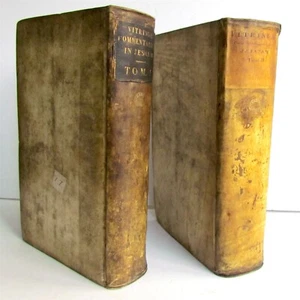 1724 2 VOLUMES Commentary on Isaiah by C.Vitringa antique FOLIOS VELLUM w/ MAP - Picture 1 of 12