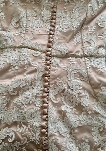 Winter Wedding Valentine blush long maxi dress lace silk UK size 8-10 modest - Picture 1 of 9