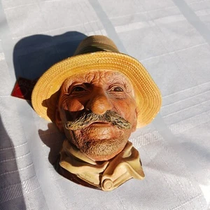 Bossons Rumänischer Mann Vintage 1971 Chalkware Kopf Figur Wandbild hängend England - Bild 1 von 7
