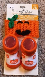 BABY GEAR HALLOWEEN PUMPKIN BABYS HAT AND SOCKS SIZE 0 - 12M SET NEW WITH TAG - Picture 1 of 2