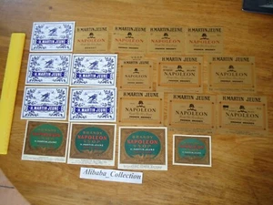 LOT 20 ETIQUETTES BRANDY MARTIN JEUNE EAU DE VIE SPIRITUEUX COGNAC NAPOLEON - Foto 1 di 5