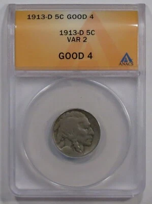 1913-D Type 2 Buffalo Nickel ANACS G4 - Image 1 of 4