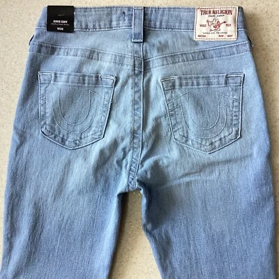BNWT Ladies True Religion JENNIE Curvy Super Skinny Blue Jeans Size 10 W28 L30 - Image 1 of 4