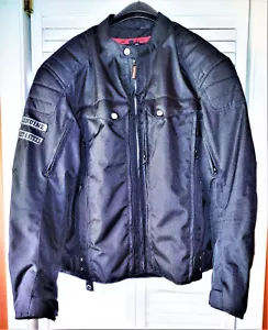 Street and Steel Armored Black Motorcycle Jacket Men’s Size Large Lined EUC LN - Bild 1 von 16