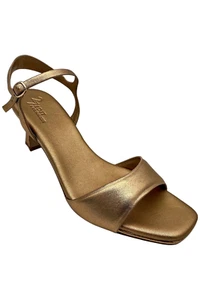 Naturalizer Women's Grace Ankle Strap Heeled Sandal Rose Gold Leather - Picture 1 of 3