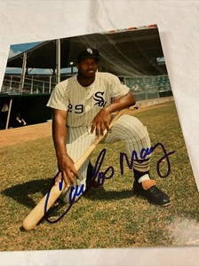 Foto autografiada de béisbol 8x10 de Carlos May de los Medias Blancas de Chicago C - Imagen 1 de 2