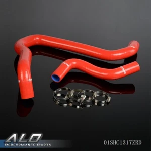 Fit For 92-96 Honda Prelude SI/S/VTEC H22A Silicone Radiator Hose+Clamps Kit Red - Picture 1 of 12