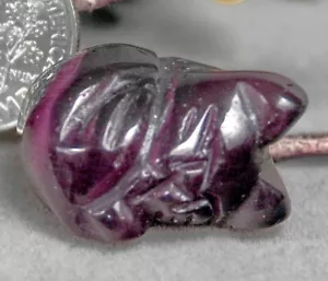 Purple Sleeping Cat Totem Spirit Animal Cat's Eye Stone Fetish Figurine 9049 - Picture 1 of 2