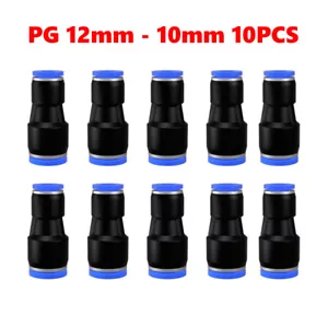 Pneumatic Push To Connect Air Fitting Straight Reducer Tube OD 12mm - 10mm 10PCS - Picture 1 of 8
