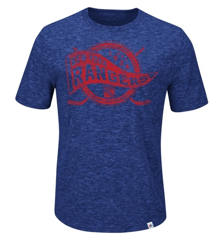 NHL New York Rangers Glorious Finish Short Sleeve Crew Neck Tee, Large, Hyper Cover
