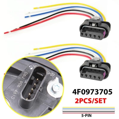 2x Air Flow Sensor Connector For VW AUDI SKODA SEAT MAF Mass 5Pin Plug 4F0973705 - Image 1 of 4