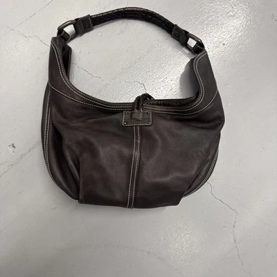 Винтажная коричневая кожаная наплечная сумка-хобо Kenneth Cole 90-е inspireo - Изображение 1 из 4