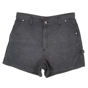 Lee Riveted Patterned Black Carpenter Canvas Shorts Size Women's 18 Medium 37W - Picture 1 of 10