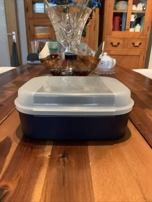 Tupperware Brotdose Pausen Box Naschkätzhen Behälter/deckel,Blau 20Lx18Bx8H - Bild 1 von 4