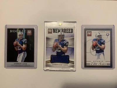 2012 Panini Elite Andrew Luck Rookie Lot of 3 - /199, /699, /999 - Image 1 of 4