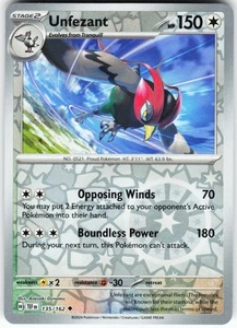 Unfezant 135/162 Pokemon SV05: Temporal Forces Reverse Holo Uncommon NM - Picture 1 of 2