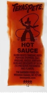 Texas Pete Hot Sauce Pack of 50 Single Serve 7 Gram Packets Spicy Condiment - Picture 1 of 5