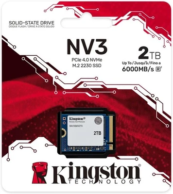 Kingston 2TB NV3 M.2 2230 NVMe PCIe 4.0 x4 3D NAND Internal SSD SNV3SM3/2T0 - Image 1 of 3