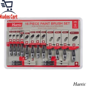 Harris Smoothglide 16 Piece Paint Brush Set Decorating Tools Angled Cutting Out - Picture 1 of 5