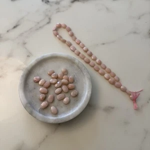Natural Peruvian Pink Opal Beads Faceted Oval Nugget 16" Strand 8-10mm - Picture 1 of 6