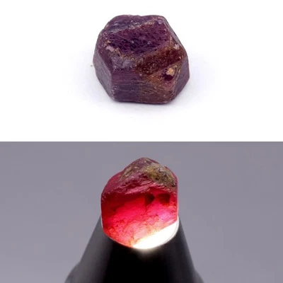 💎 Rubí rojo púrpura natural áspero de 9,75 quilates 11 x 10,7 mm - sin calefacción, gema de Madagascar Foto 1 de 4