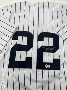 Juan Soto signiertes weißes New York Yankees Nadelstreifen Trikot Beckett BAS - Bild 1 von 4