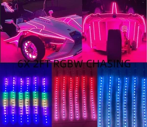 6PCS 3FT Single Row Dream Color CHASING IP68 Bluetooth Remote Strips Light IP68 - Picture 1 of 15