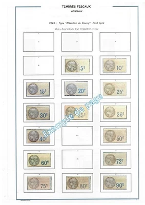 FRANCE  timbres fiscaux "GENERAUX" de  1925 à 2002 - Album  à imprimer soi-même - Photo 1/3