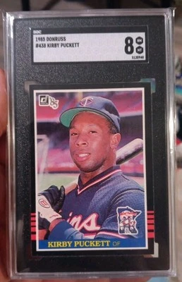 1985 Donruss #438 Kirby Puckett Rookie Card SGC 8 QUASE PERFEITO-MT HOF Minnesota Twins  - Imagem 1 de 2