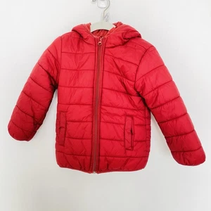 Kids Puffer Jacket Size 4 Red Maroon Winter Zipper Girls Pockets - Bild 1 von 8