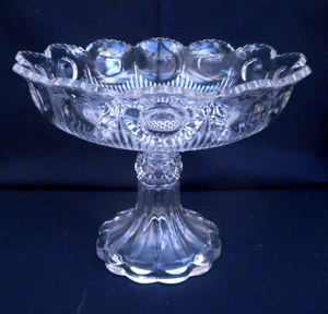 Grande piedistallo in vetro pressato comport/cake stand - diametro 27 cm (10,65") - Foto 1 di 7