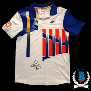 Camisa polo firmada por Andre Agassi Challenge Court Advantage BAS Beckett certificado de autenticidad automática - Imagen 1 de 5