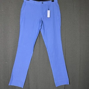 Mizzen Main Pants Men 36 Adult Blue Chino Pockets Button Trousers Dress - Picture 1 of 9