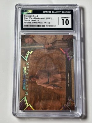 2022 Masterwork Star Wars OB1-9 WOOD #/10 CGC 10 Obi-Wan Kenobi - Image 1 of 2