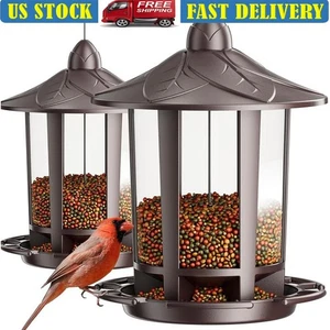 Paquete de 2 comederos para aves a prueba de ardillas al aire libre diseño clásico atraer aves silvestres nuevos - Imagen 1 de 6