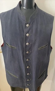 Schneiders Salzburg Luxus Trachten Weste Gilet Seide Leinen Blau Gr 52, Evtl 54 - Bild 1 von 7