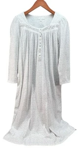 Eileen West White/Pink 100% COTTON KNIT Long Sleeve Ballet Nightgown S Jersey - Picture 1 of 9