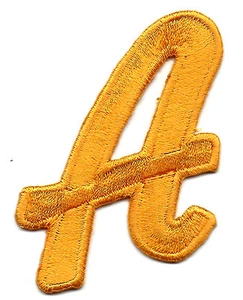 BUCHSTABEN - golden gelbe Schrift 2" Buchstabe ""A"" - bestickte Applikation aufbügeln - Bild 1 von 1
