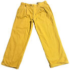Faconnable Dress Pants Mens Yellow Pleated 36x28 Corduroy