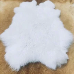 1pcs authentic Natural Tanned Leather Hides Craft Gray Pelts Decor Rabbit Fur - Picture 1 of 15