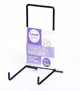 Black Wire MEDIUM Display Stand 14cm, 5.5" : Strut Plate Photo Frame Sign ST03BL - Picture 1 of 3