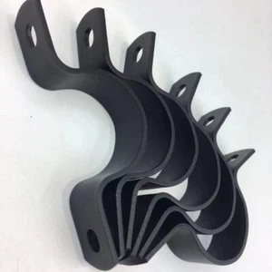Black Durable U-Clamps Metal Pipe Clamps Double Hole - Picture 1 of 8