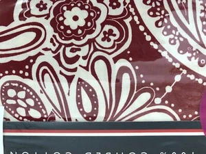 TWIN Xlong 3pc SHEET SET~ brick red paisley NEW Brisbane Tommy Hilfiger cotton - Picture 1 of 6