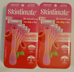 Lot of 2 Schick Skintimate Vanilla Sugar 4-Blade Disposable Razors 4ct Brand New - Picture 1 of 3