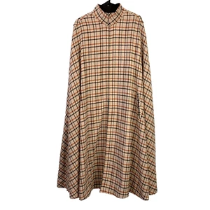 Vintage 70s Talon Zipper Plaid Wool Sherlock Cape Poncho - Picture 1 of 4