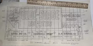 Vintage 1964 Billboard Ad Sign Sample: Olde Stage Estates Chelmsford MA History - Picture 1 of 4