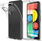 For Google Pixel 5 Case Clear Slim Gel Cover & Glass Screen Protector