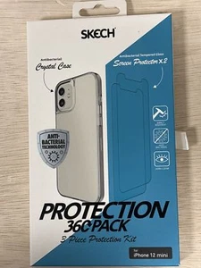 SKECH Protection 360 Pack for iPhone 12 Mini | 2x Screen Protectors + Case - Picture 1 of 2